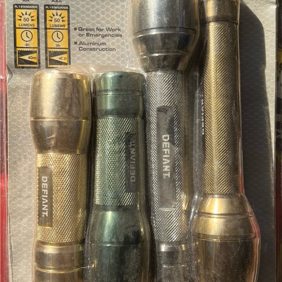 Defiant Aluminum Flashlight Set - Silver, Gold, Green - Picture 1 of 1